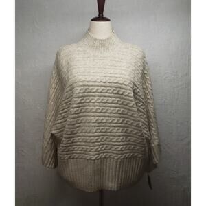 Marc New York Oatmeal Chunky Knit Sweater 3X NWT Mock Neck Kimono Sleeve